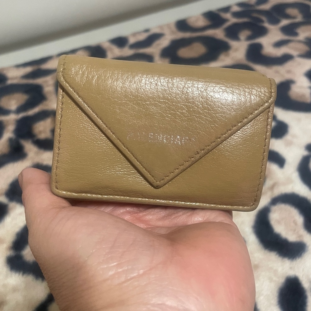 Balenciaga Beige Leather Mini Compact Wallet - Picture 14 of 14
